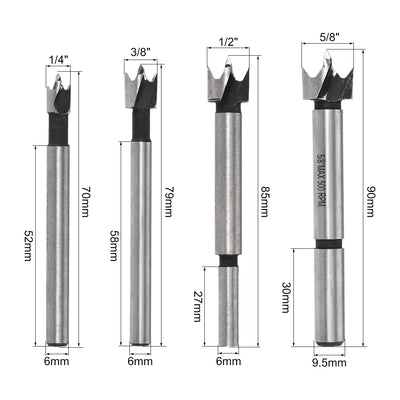 Harfington Uxcell Forstner Wood Boring Drill Bit, Hole Puncher, 1/4" - 1"  Diameter, for Woodworking, 7 in 1 Set