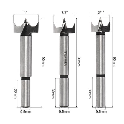 Harfington Uxcell Forstner Wood Boring Drill Bit, Hole Puncher, 1/4" - 1"  Diameter, for Woodworking, 7 in 1 Set