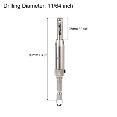 Harfington Uxcell Self Centering Hinge Tapper Core Drill Bit, Hole Puncher, 11/64 Diameter, for Woodworking, Silver