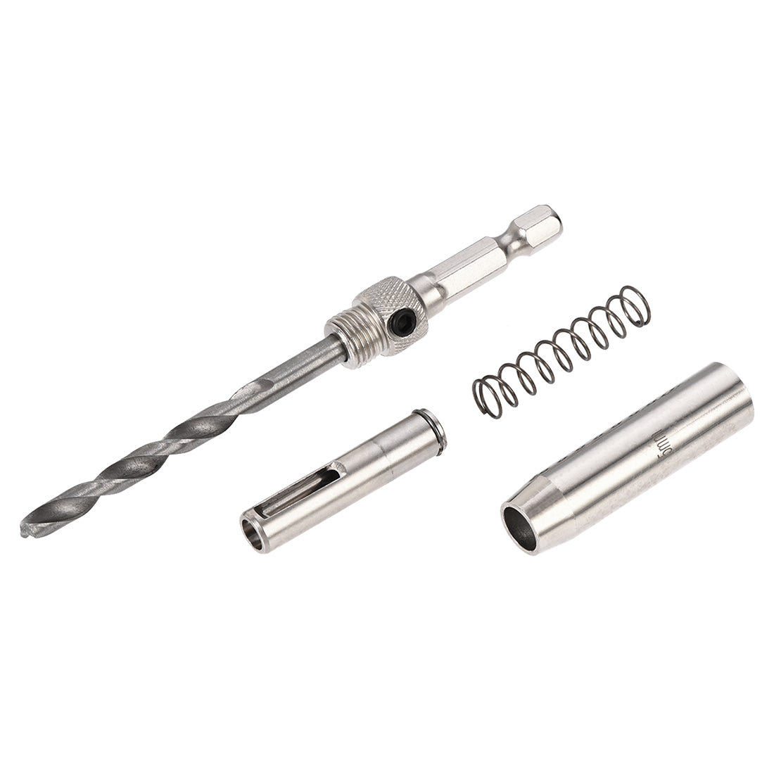 uxcell Uxcell Self Centering Hinge Tapper Core Drill Bit, Hole Puncher, 5mm Diameter, for Woodworking, Silver