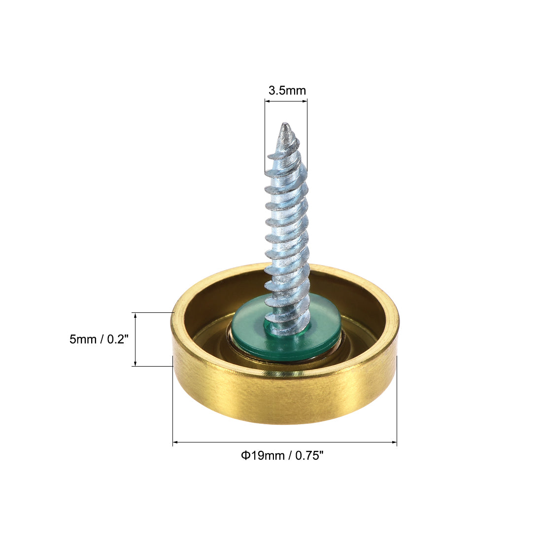 uxcell Uxcell Mirror Screws, Decorative Cap Fasteners Cover Nails, Electroplated Wire Drawing, 12pcs