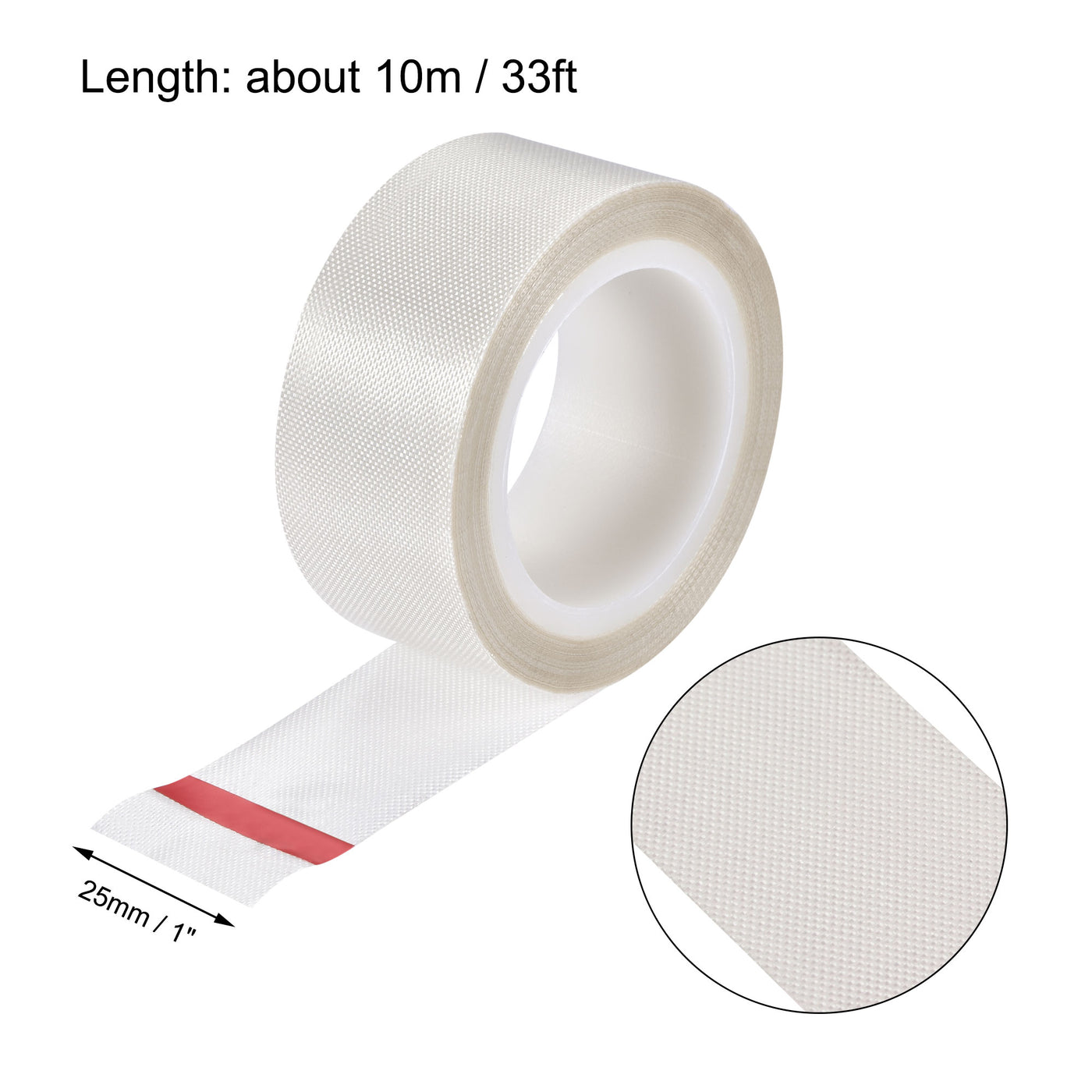 uxcell Uxcell Heat Resistant Tape High Temperature Adhesive Tape 25mm Width 10m Length White