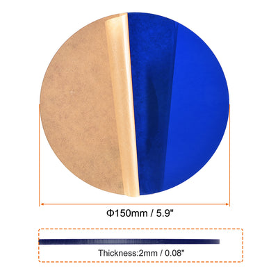 Harfington Uxcell Acrylic Sheet Circle Round Disc,Blue,Translucent,0.08 x 5.9inch