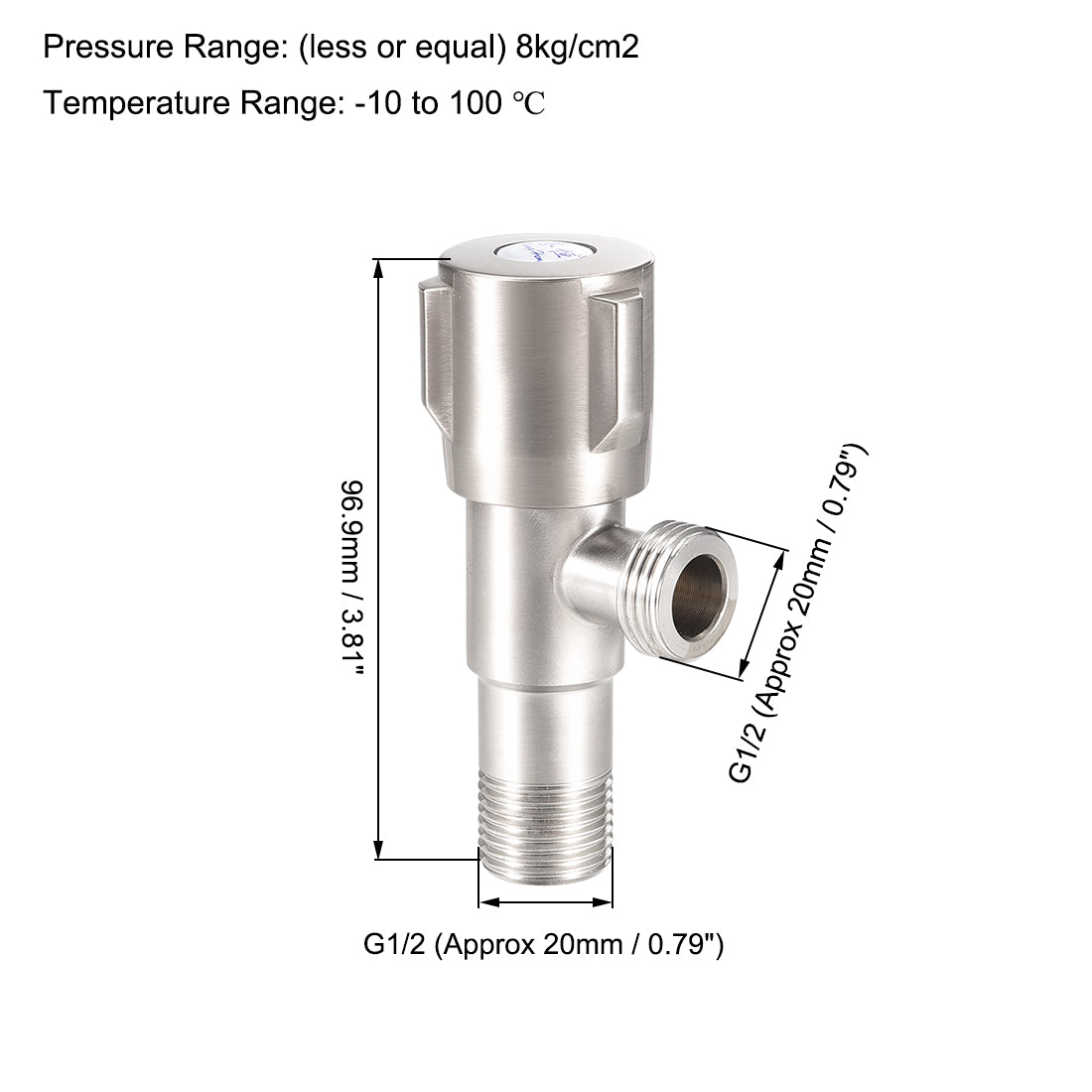 uxcell Uxcell Eckventil Wasserabsperrventil G1/2 Außen Gewinde 2 Wege Rotary 304 Edelstahl