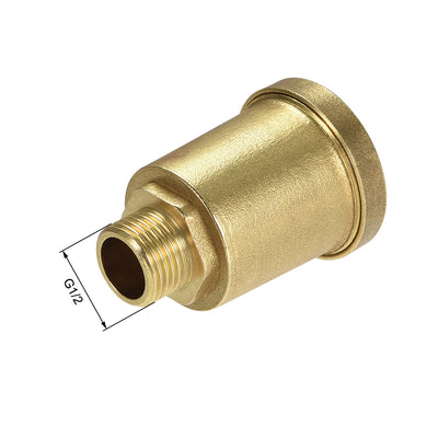 Harfington Uxcell G1/2 Male Thread Air Vent Valve Brass Air Release Valve 39mm Outer Diameter Bleeder Valve