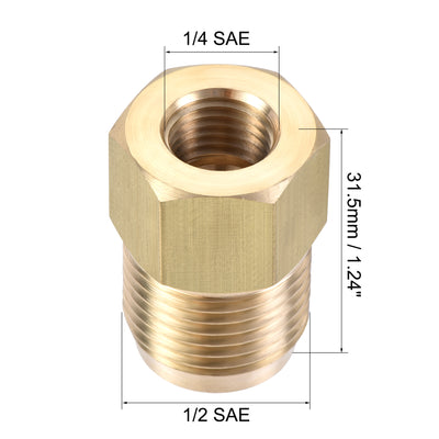 Harfington Brass Pipe Fitting, SAE Flare Male SAE Female Thread, Tubing Adapter Connector for Air Conditioner Refrigeration