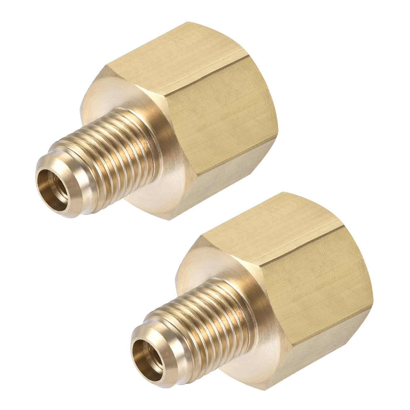 Harfington Brass Pipe Fitting, SAE Flare Male SAE Female Thread, Tubing Adapter Connector for Air Conditioner Refrigeration