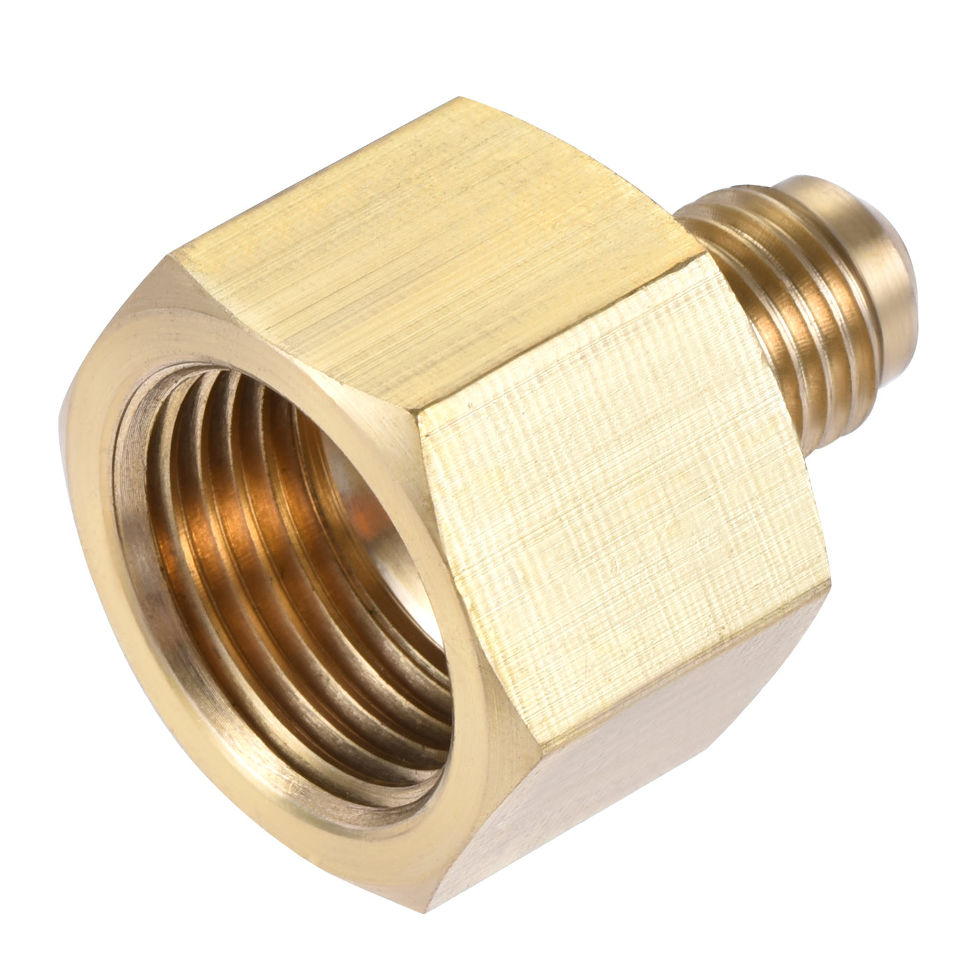 Harfington Brass Pipe Fitting, SAE Flare Male SAE Female Thread, Tubing Adapter Connector for Air Conditioner Refrigeration