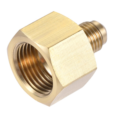 Harfington Brass Pipe Fitting, SAE Flare Male SAE Female Thread, Tubing Adapter Connector for Air Conditioner Refrigeration