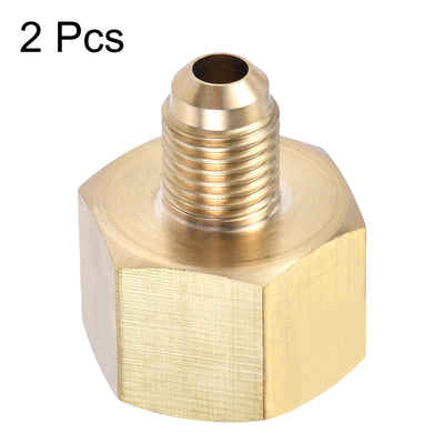 Harfington Brass Pipe Fitting, SAE Flare Male SAE Female Thread, Tubing Adapter Connector for Air Conditioner Refrigeration