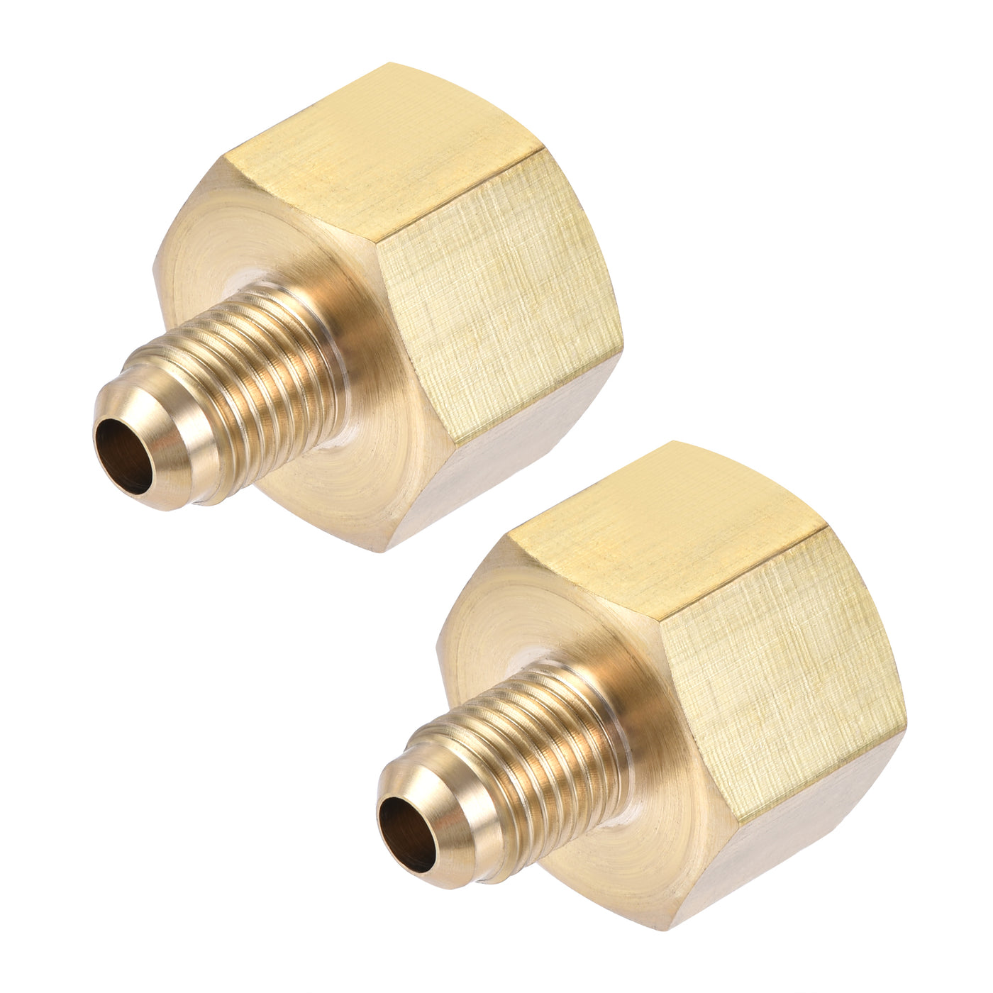 Harfington Brass Pipe Fitting, SAE Flare Male SAE Female Thread, Tubing Adapter Connector for Air Conditioner Refrigeration