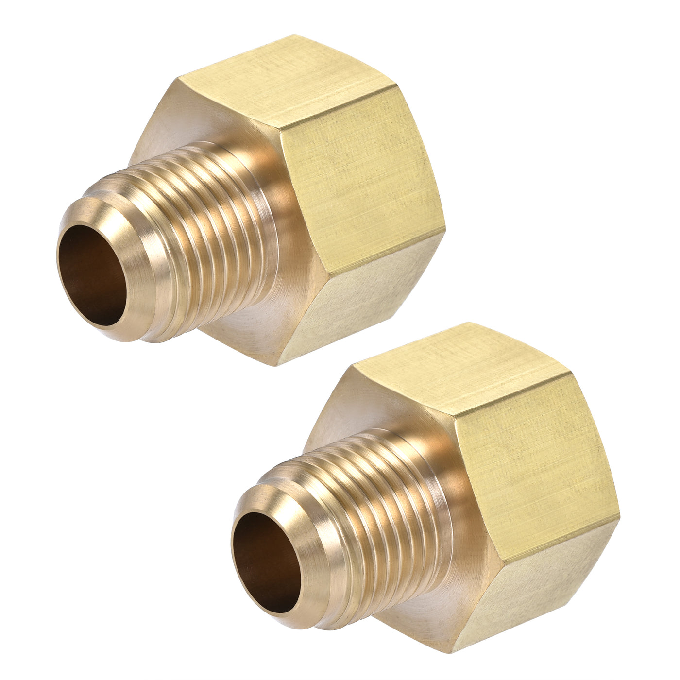 Harfington Brass Pipe Fitting, SAE Flare Male SAE Female Thread, Tubing Adapter Connector for Air Conditioner Refrigeration