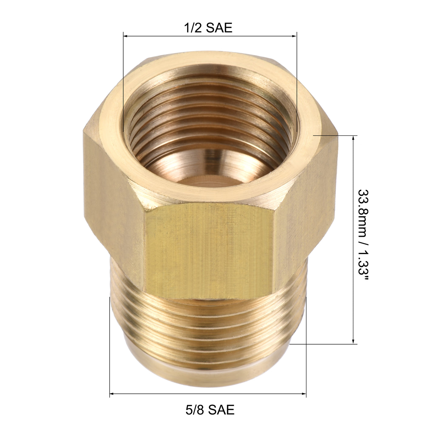 Harfington Brass Pipe Fitting, SAE Flare Male SAE Female Thread, Tubing Adapter Connector for Air Conditioner Refrigeration