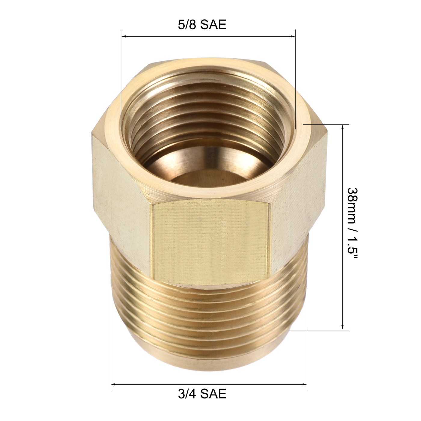 Harfington Brass Pipe Fitting, SAE Flare Male SAE Female Thread, Tubing Adapter Connector for Air Conditioner Refrigeration