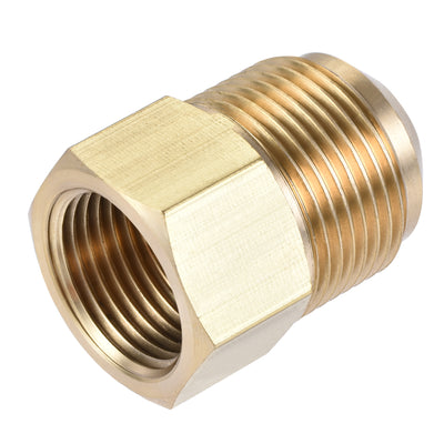 Harfington Brass Pipe Fitting, SAE Flare Male SAE Female Thread, Tubing Adapter Connector for Air Conditioner Refrigeration