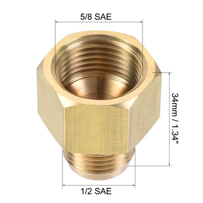 Harfington Brass Pipe Fitting, SAE Flare Male SAE Female Thread, Tubing Adapter Connector for Air Conditioner Refrigeration