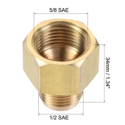 Harfington Brass Pipe Fitting, SAE Flare Male SAE Female Thread, Tubing Adapter Connector for Air Conditioner Refrigeration