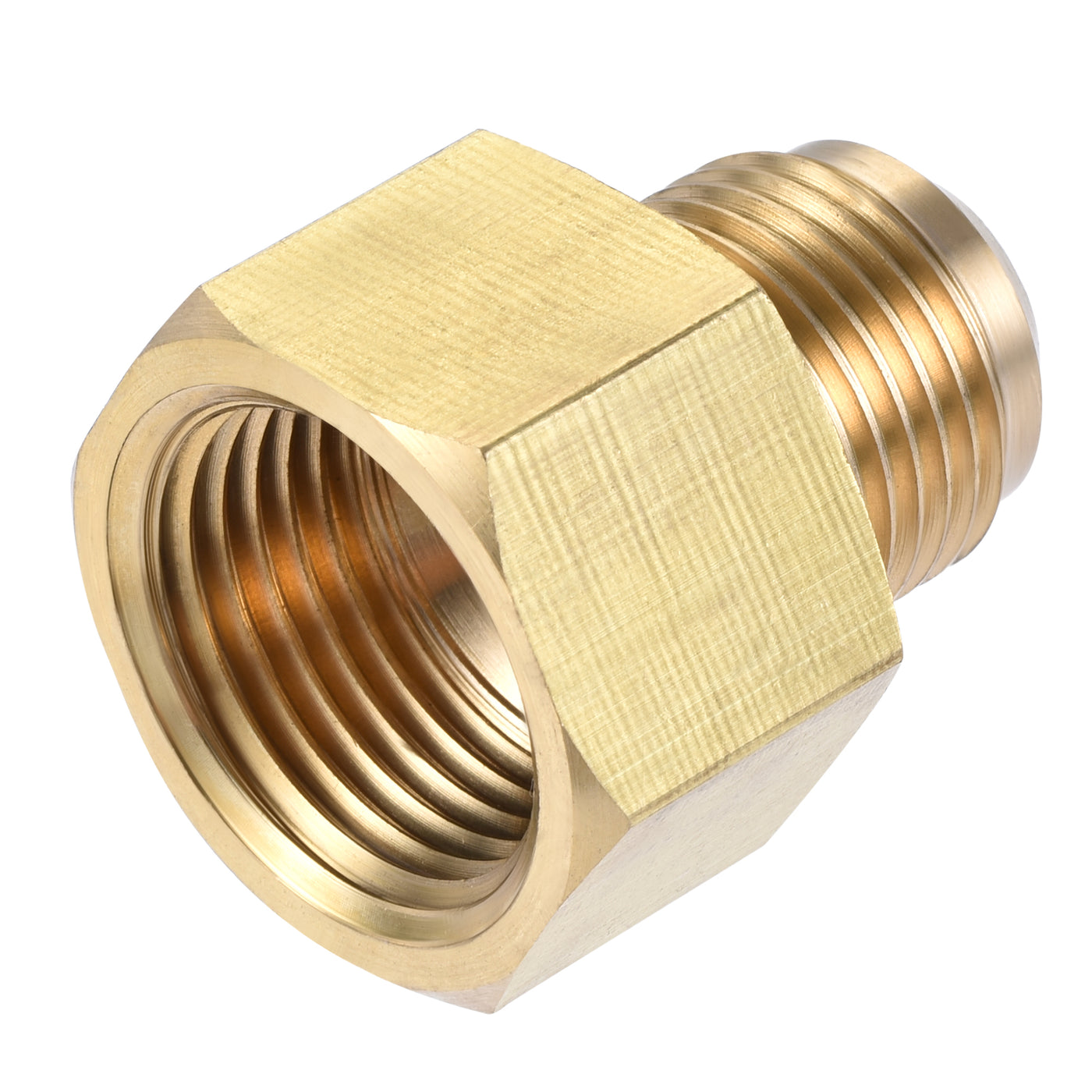 Harfington Brass Pipe Fitting, SAE Flare Male SAE Female Thread, Tubing Adapter Connector for Air Conditioner Refrigeration