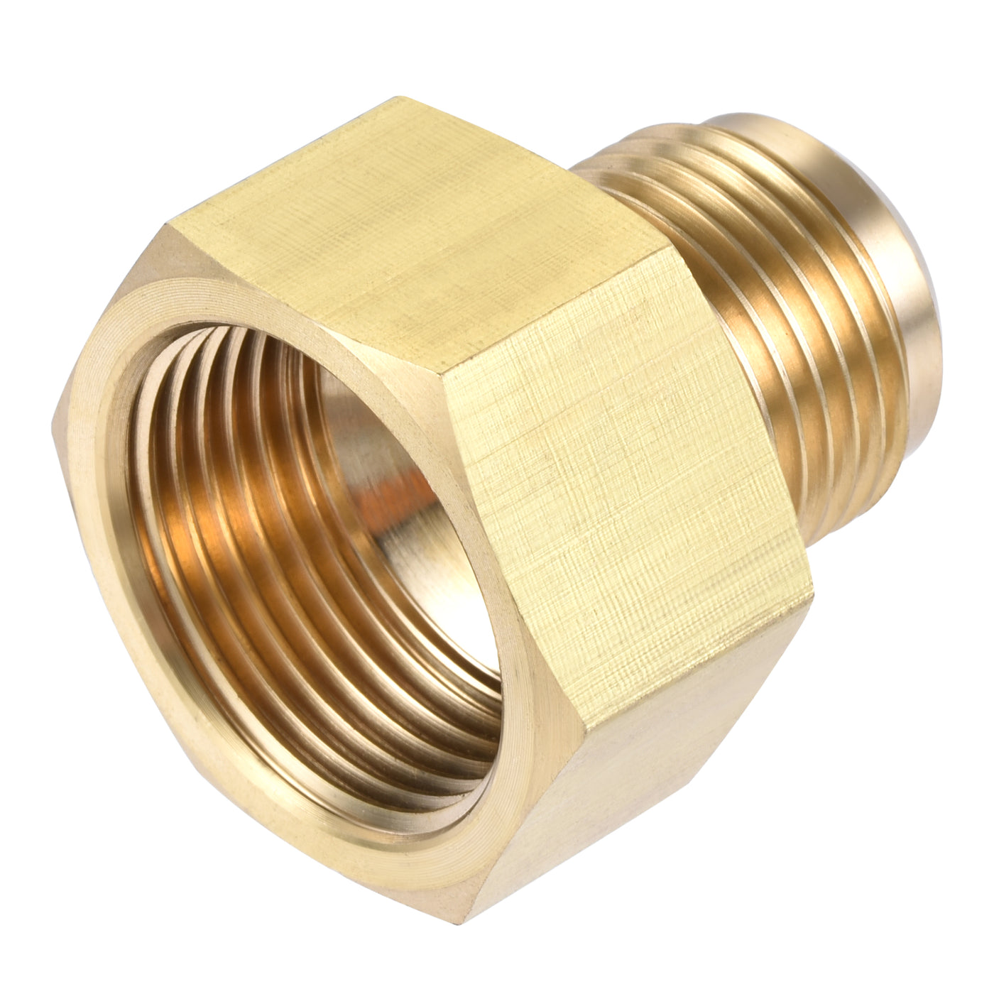 Harfington Brass Pipe Fitting, SAE Flare Male SAE Female Thread, Tubing Adapter Connector for Air Conditioner Refrigeration