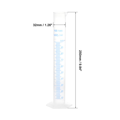 Harfington Uxcell Plastic Graduated Cylinder, 100ml Measuring Cylinder, 2-Sided Metric Marking