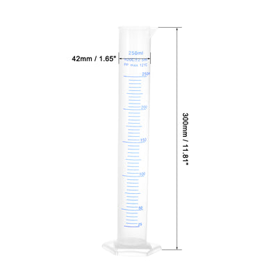 Harfington Uxcell Plastic Graduated Cylinder, 250ml Measuring Cylinder, 2-Sided Metric Marking