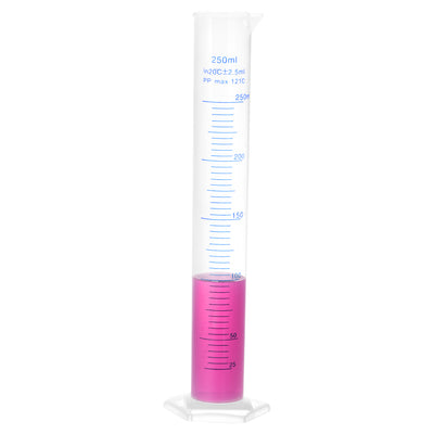 Harfington Uxcell Plastic Graduated Cylinder, 250ml Measuring Cylinder, 2-Sided Metric Marking