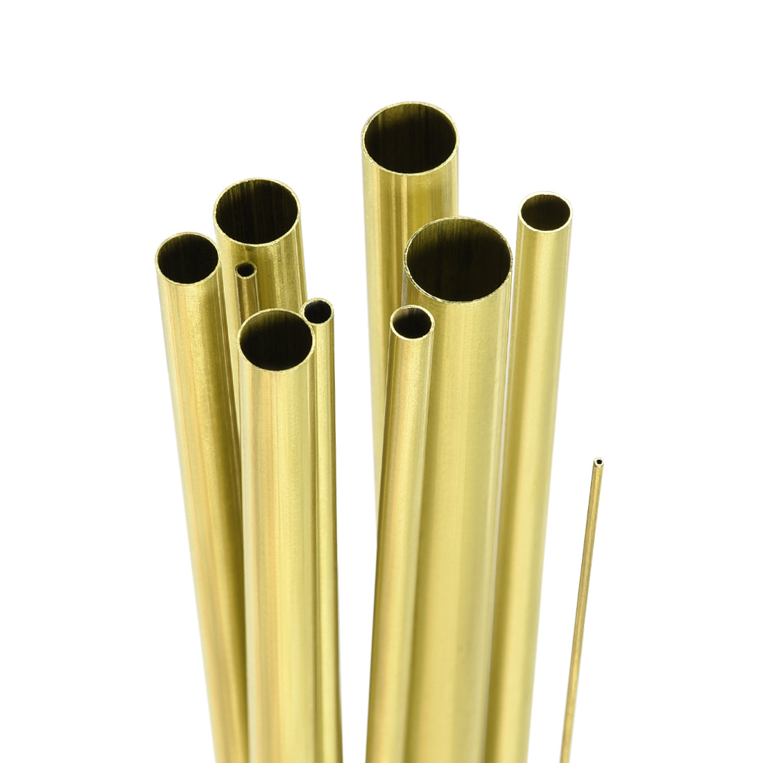 uxcell Uxcell Brass Tube, 1mm 2mm 3mm 4mm 5mm 6mm 7mm 8mm 9mm 10mm OD X 0.2mm Wall Thickness 300mm Length Seamless Round Pipe Tubing, Pack of 10