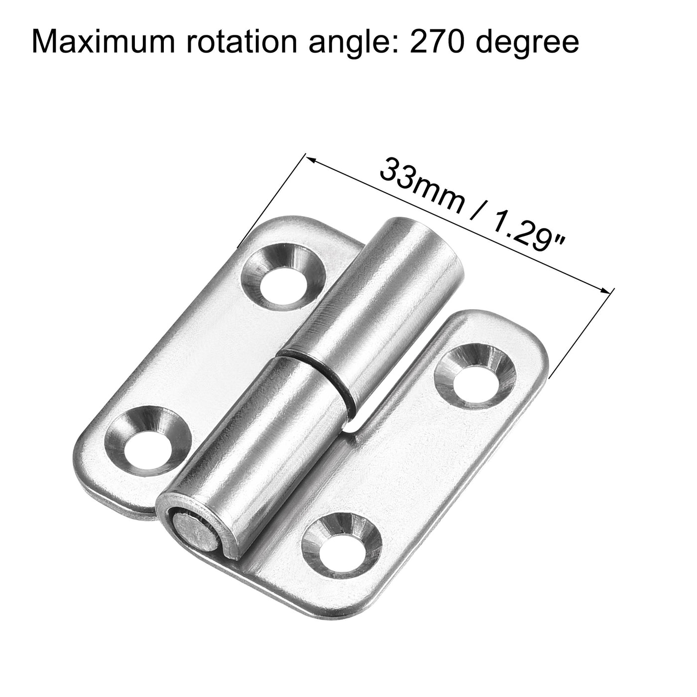 uxcell Uxcell Lift Off Hinge , Right Handedness Mini Stainless Steel Hinge Detachable Slip Joint Small Flag Hinges 37mm Long 33mm Open Width