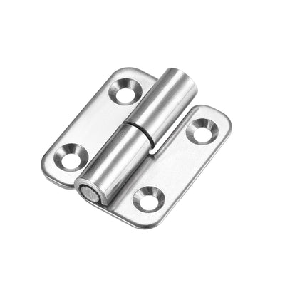 Harfington Uxcell Lift Off Hinge , Right Handedness Mini Stainless Steel Hinge Detachable Slip Joint Small Flag Hinges 37mm Long 33mm Open Width