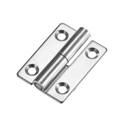 Harfington Uxcell Lift Off Hinge , Right Handedness Mini Stainless Steel Hinge Detachable Slip Joint Small Flag Hinges 50mm Long 36mm Open Width