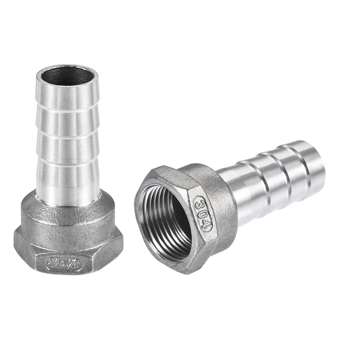 uxcell Uxcell 304 Edelstahl Schlauchtülle Fitting Koppler 20mm Barb x G3/4 Innengewinde Rohradapter