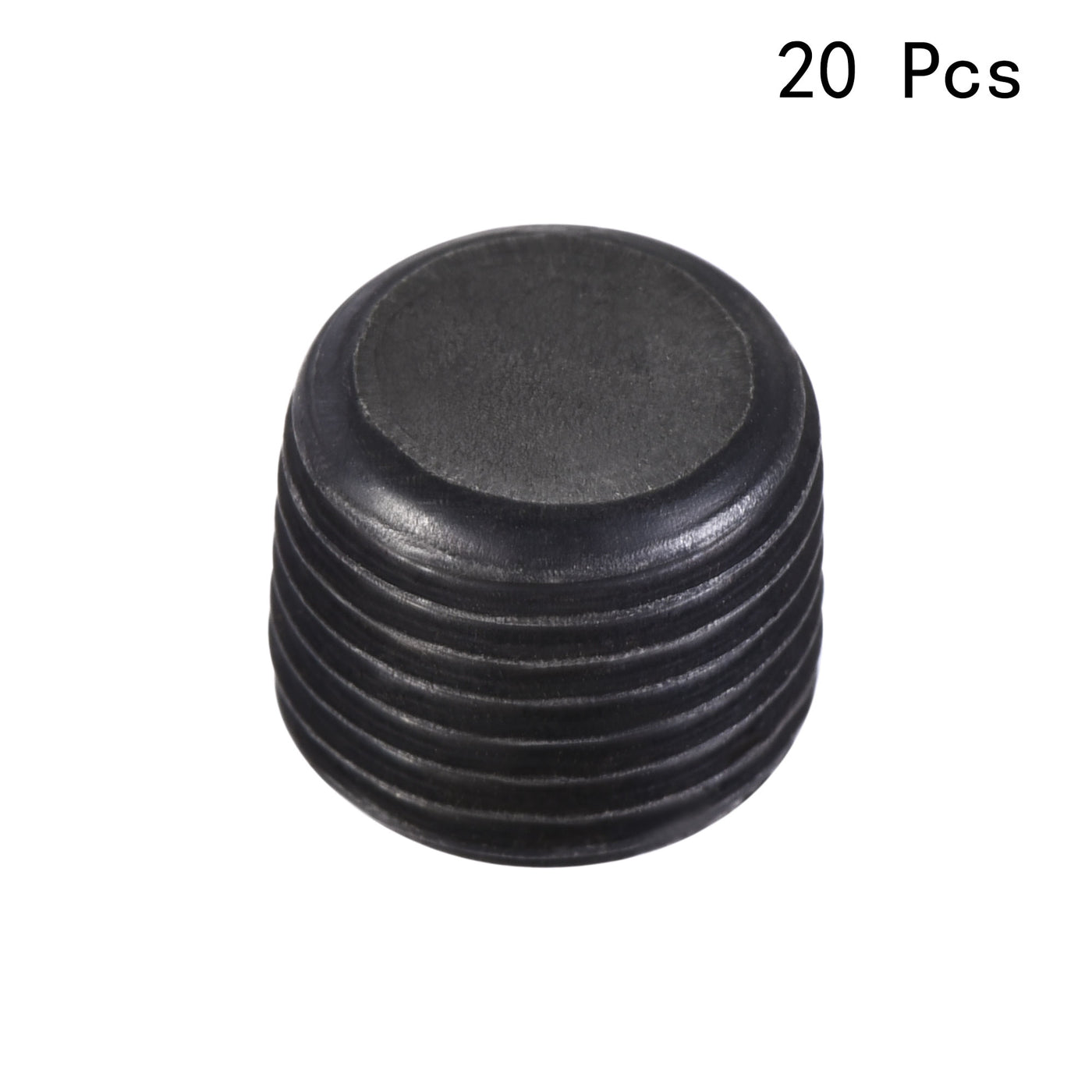 Uxcell Uxcell Carbon Steel Internal Hex Thread Socket Pipe Plug 1/4PT Male Thread Black 20Pcs