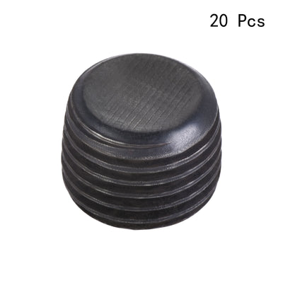 Harfington Uxcell Carbon Steel Internal Hex Thread Socket Pipe Plug 1/4PT Male Thread Black 20Pcs