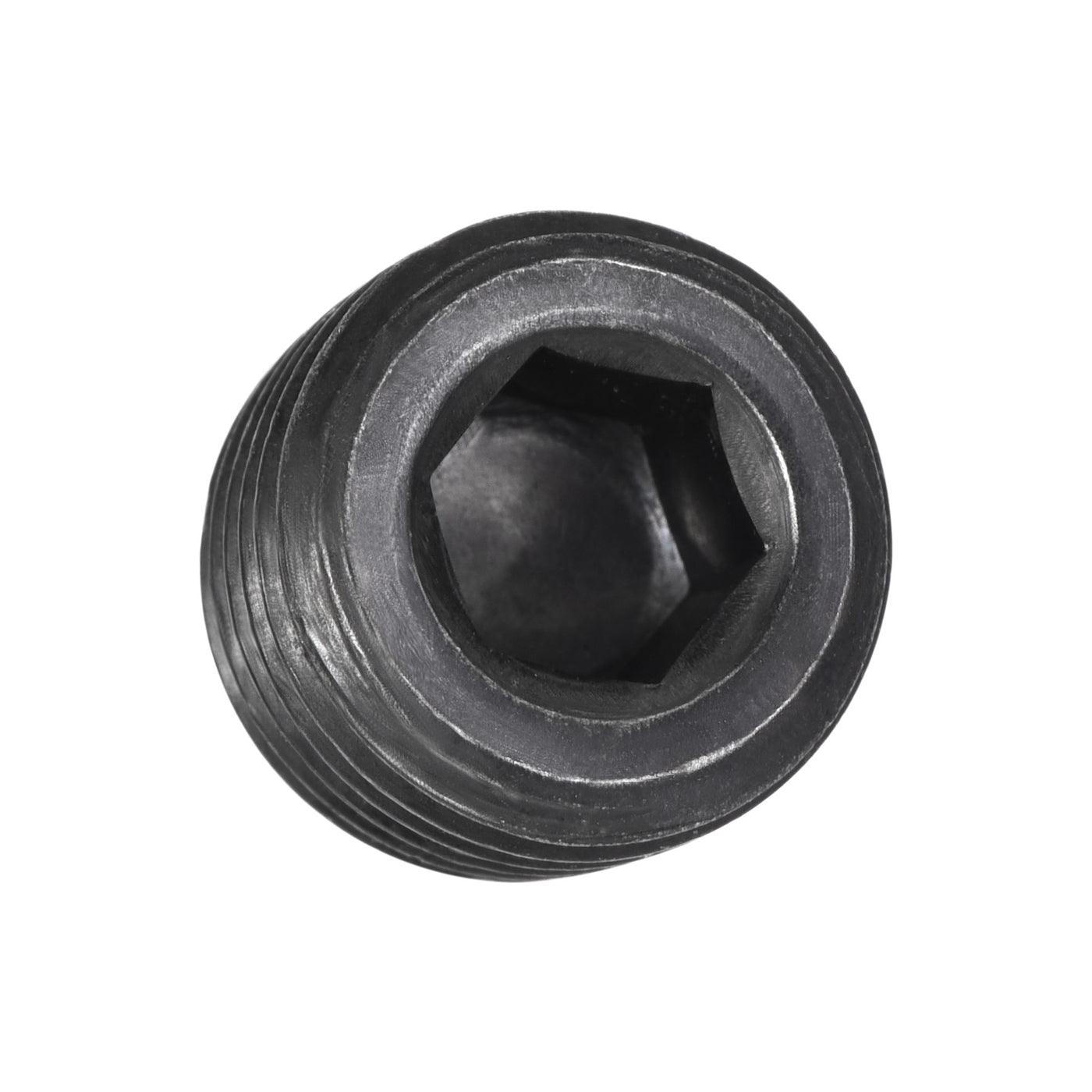 Uxcell Uxcell Carbon Steel Internal Hex Thread Socket Pipe Plug 1/4PT Male Thread Black 20Pcs