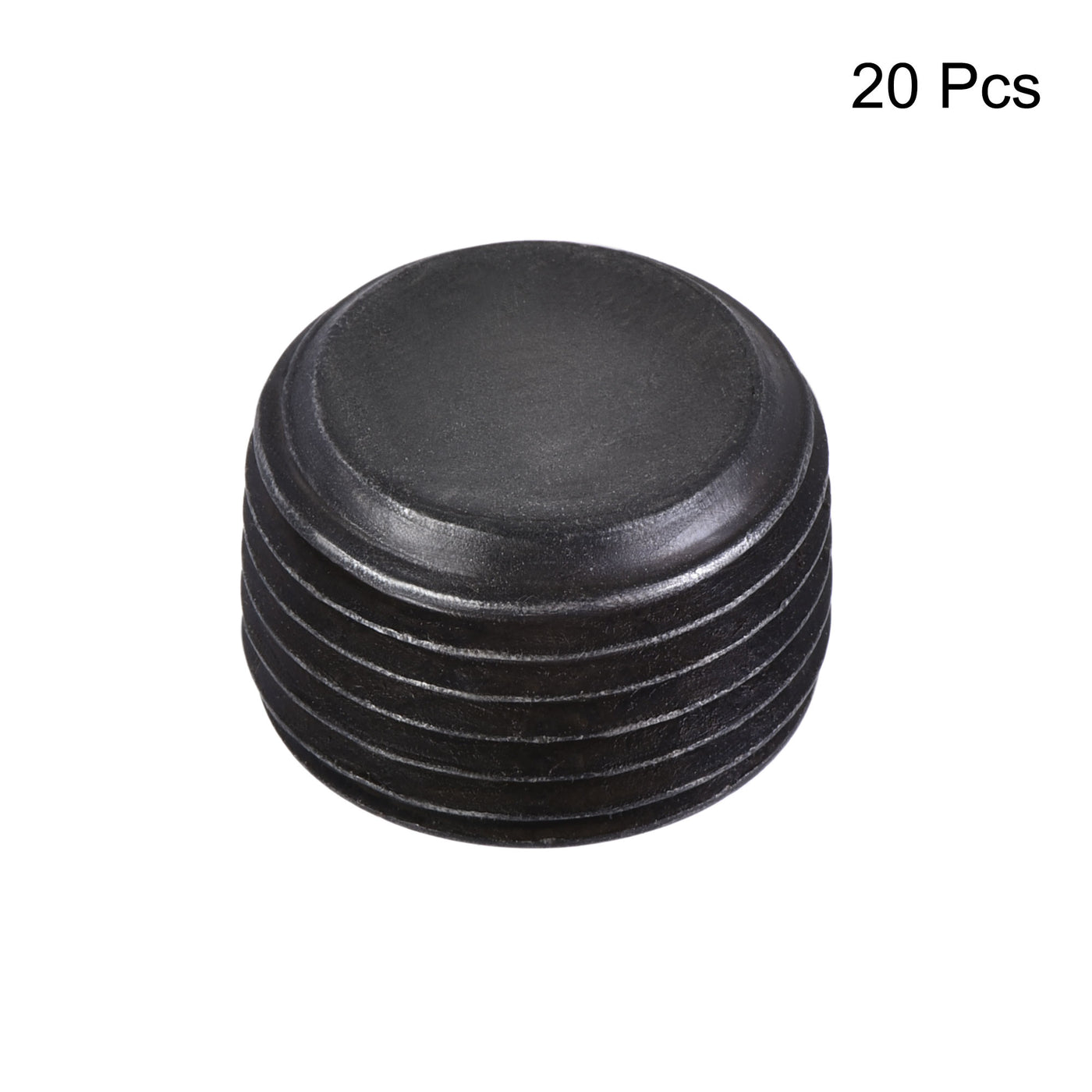 Uxcell Uxcell Carbon Steel Internal Hex Thread Socket Pipe Plug 1/4PT Male Thread Black 20Pcs