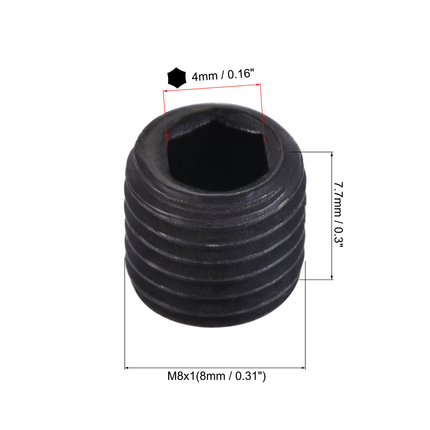 Uxcell Uxcell Carbon Steel Internal Hex M10x1.5 Male Thread Socket Pipe Plug Black 20Pcs