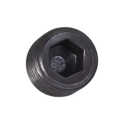 Harfington Uxcell Carbon Steel Internal Hex M10x1.5 Male Thread Socket Pipe Plug Black 20Pcs