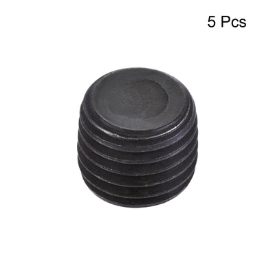 Harfington Uxcell Carbon Steel Internal Hex Thread Socket Pipe Plug M22x1.5 Male Thread Black 5Pcs