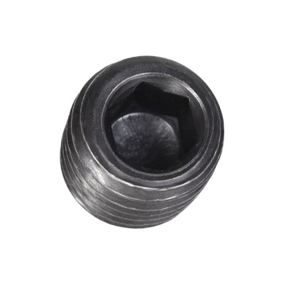 Harfington Uxcell Carbon Steel Internal Hex Thread Socket Pipe Plug M22x1.5 Male Thread Black 5Pcs