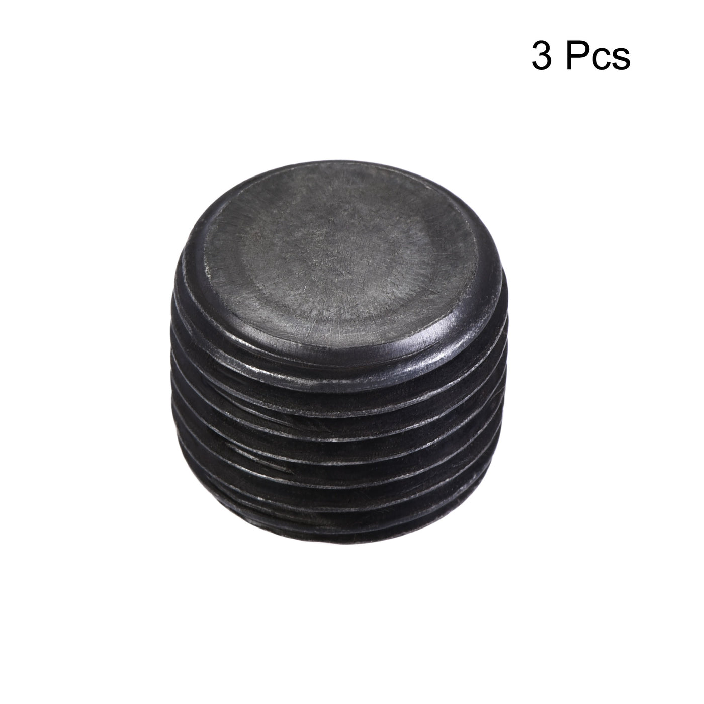 Uxcell Uxcell Carbon Steel Internal Hex Thread Socket Pipe Plug M33x1.5 Male Thread Black 3Pcs