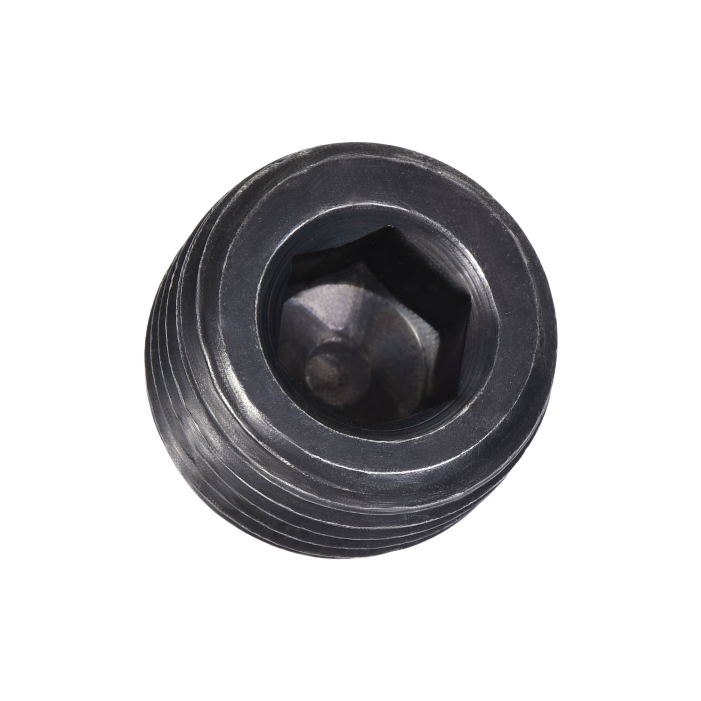 Uxcell Uxcell Carbon Steel Internal Hex Thread Socket Pipe Plug M33x1.5 Male Thread Black 3Pcs