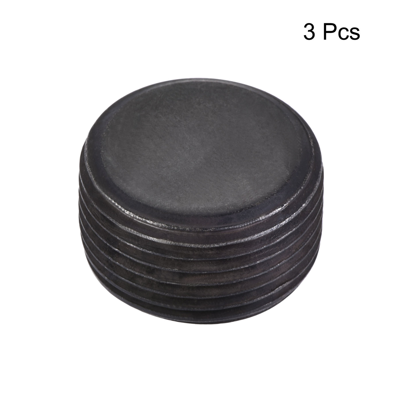 Uxcell Uxcell Carbon Steel Internal Hex Thread Socket Pipe Plug M33x1.5 Male Thread Black 3Pcs