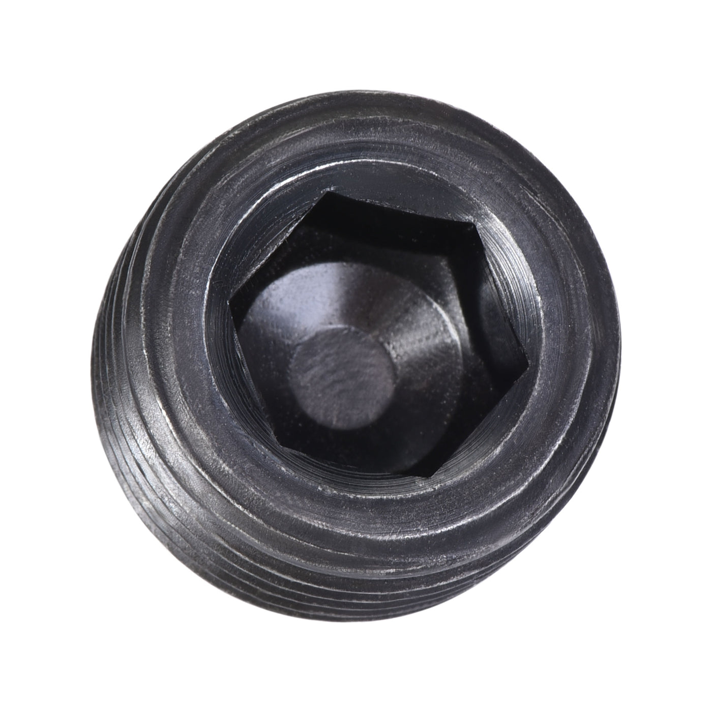 Uxcell Uxcell Carbon Steel Internal Hex Thread Socket Pipe Plug M33x1.5 Male Thread Black 3Pcs