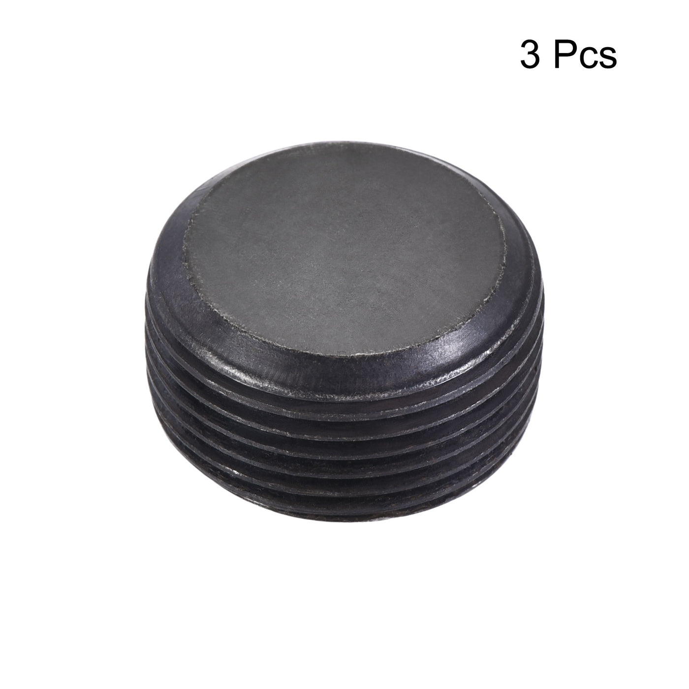 Uxcell Uxcell Carbon Steel Internal Hex Thread Socket Pipe Plug M33x1.5 Male Thread Black 3Pcs