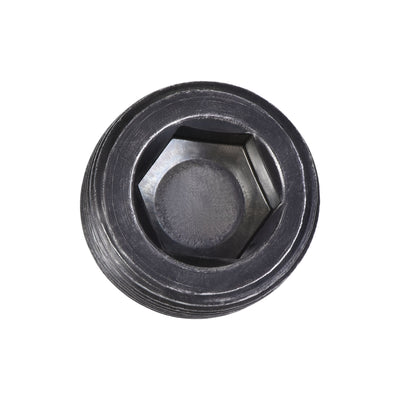 Harfington Uxcell Carbon Steel Internal Hex Thread Socket Pipe Plug M27x1.5 Male Thread Black