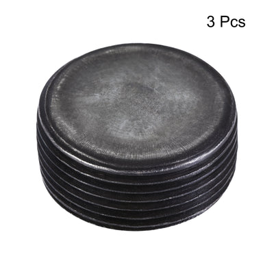 Harfington Uxcell Carbon Steel Internal Hex Thread Socket Pipe Plug M33x1.5 Male Thread Black 3Pcs