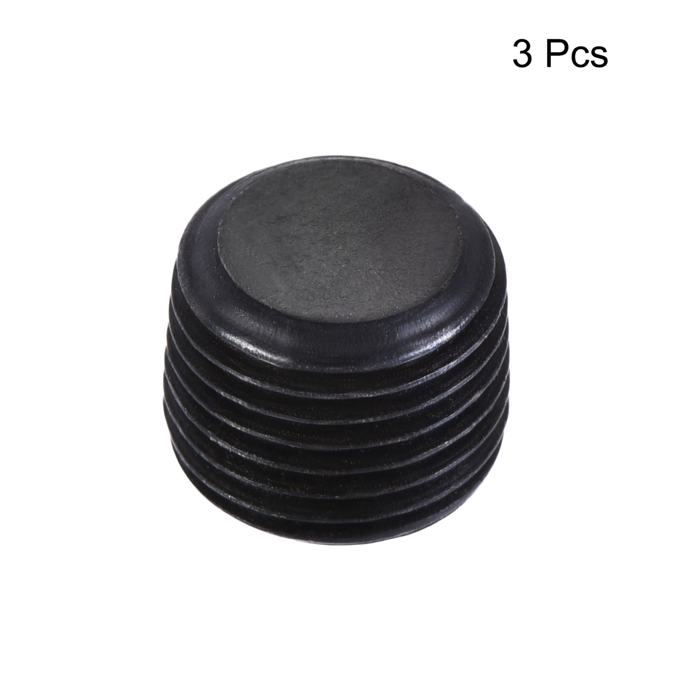 Uxcell Uxcell Carbon Steel Internal Hex 3/4NPT Male Thread Socket Pipe Plug Black 3Pcs