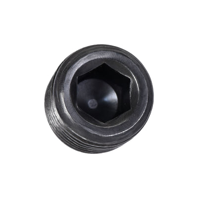 Harfington Uxcell Carbon Steel Internal Hex 3/4NPT Male Thread Socket Pipe Plug Black 3Pcs