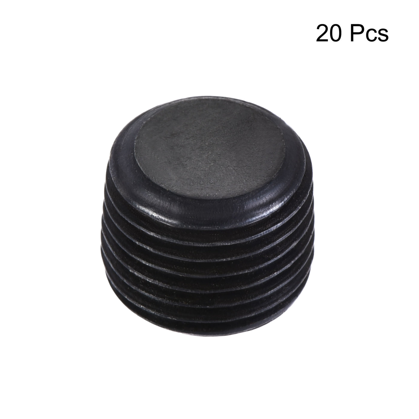 Uxcell Uxcell Carbon Steel Internal Hex 1/8NPT Male Thread Socket Pipe Plug Black 20Pcs