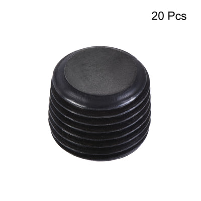 Harfington Uxcell Carbon Steel Internal Hex 1/8NPT Male Thread Socket Pipe Plug Black 20Pcs